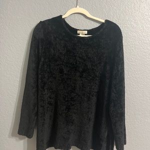 Black velvety sweater